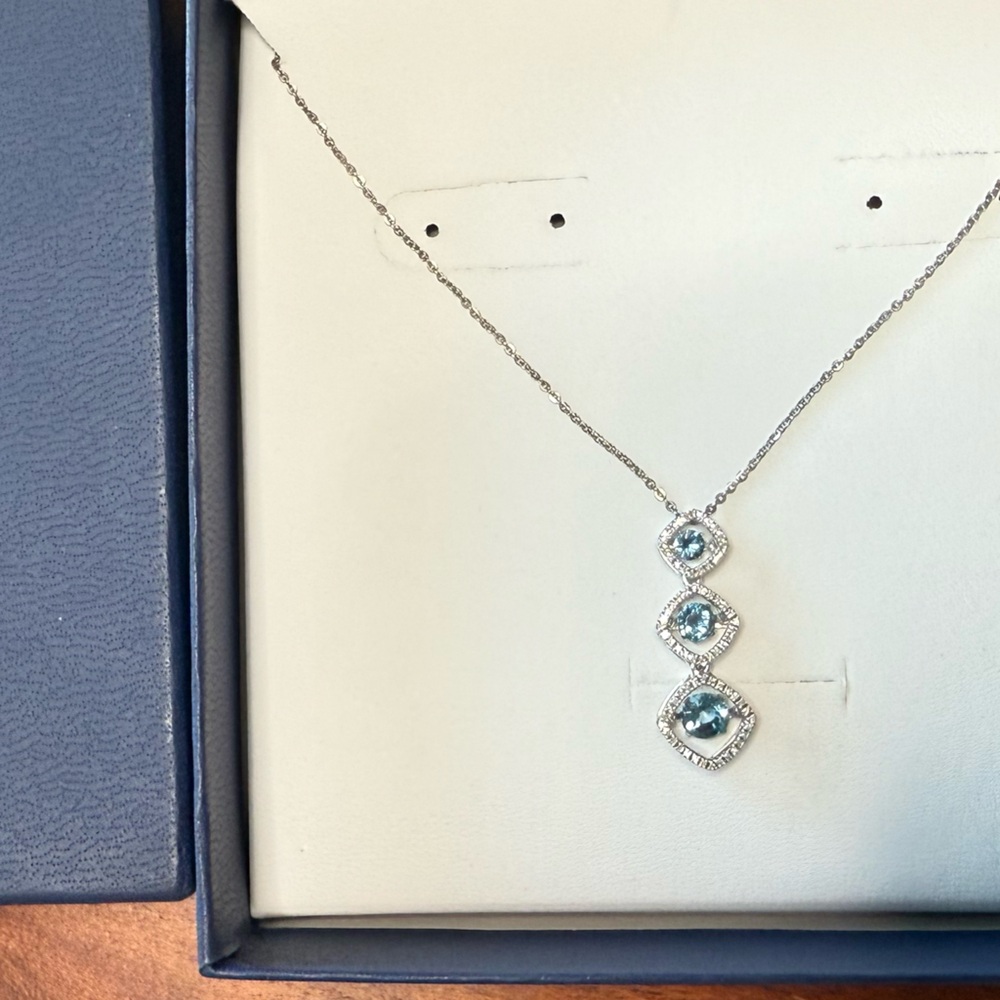 Elegant Silver Necklace with Blue Accents